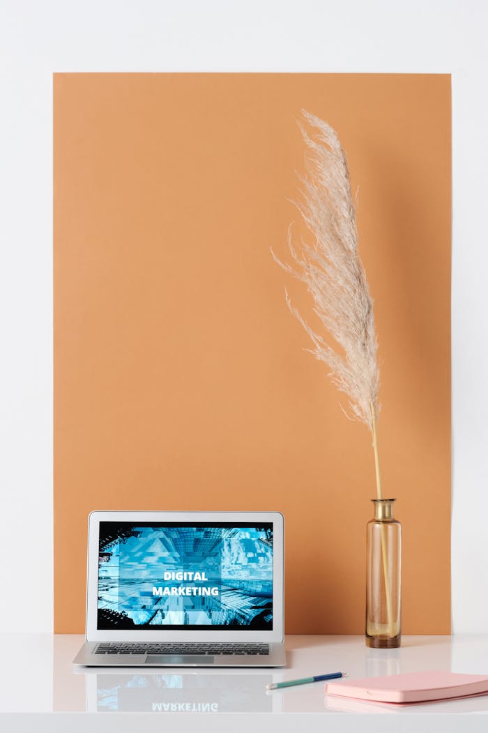 Dried Pampas Grass on Glass Vase